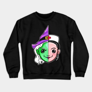 Half Witch Half Nurse Wonderhealer Costume Halloween Crewneck Sweatshirt